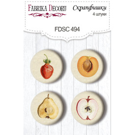 Скрапфішки, набір 4 шт, Summer botanical diary # 494, Фабрика Декору