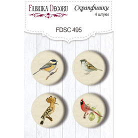 Скрапфішки, набір 4 шт, Summer botanical diary # 495, Фабрика Декору