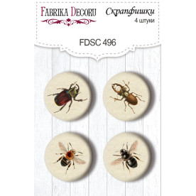 Скрапфішки, набір 4 шт, Summer botanical diary # 496, Фабрика Декору