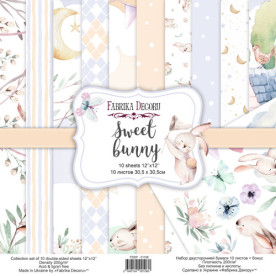 Набор скрапбумаги, Sweet bunny, 10 листов, 30,5x30,5 см, Фабрика Декора