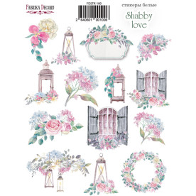Набір наклейок (стікерів) 14 шт Shabby love #100, Фабрика Декору