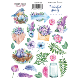 Набір наклейок (стікерів) 23 шт Colorful spring #106, Фабрика Декору