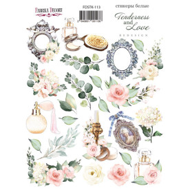Набор наклеек (стикеров) 24 шт Tenderness and love #113, Фабрика Декора