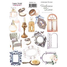 Набор наклейок (стікеров) 16 шт Tenderness and love #114, Фабрика Декору