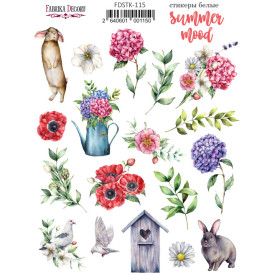 Набір наклейок (стікерів) 18 шт Summer mood # 115, Фабрика Декору