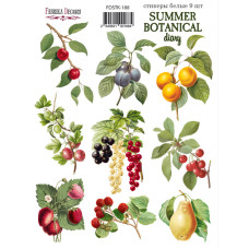 Набір наклейок, стікерів, 9 шт, Summer botanical diary # 188, Фабрика Декору