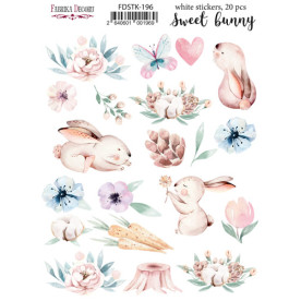 Набор наклеек, стикеров, 20 шт, Sweet bunny #196, Фабрика Декора