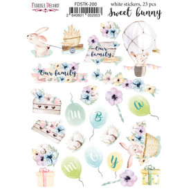 Набор наклеек, стикеров, 23 шт, Sweet bunny #200, Фабрика Декора