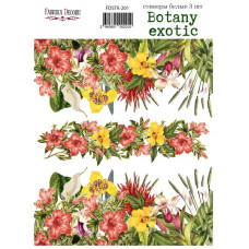 Набор наклеек, стикеров, 3 шт, Botany exotic, #201, Фабрика Декора