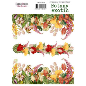 Набір наклейок, стікерів, 3 шт, Botany exotic, # 203, Фабрика Декору