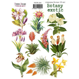 Набор наклеек, стикеров, 10 шт, Botany exotic, #204, Фабрика Декора