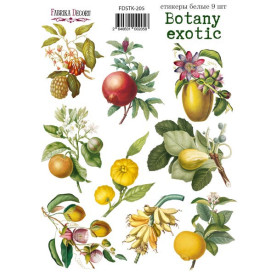 Набір наклейок, стікерів, 9 шт, Botany exotic, # 205, Фабрика Декору