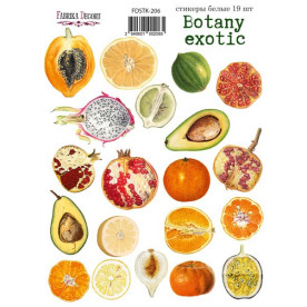 Набір наклейок, стікерів, 19 шт, Botany exotic, # 206, Фабрика Декору