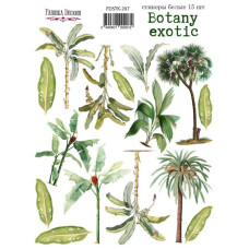Набір наклейок, стікерів, 15 шт, Botany exotic, # 207, Фабрика Декору