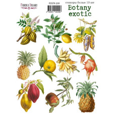 Набор наклеек, стикеров, 10 шт, Botany exotic, #209, Фабрика Декора