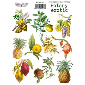 Набір наклейок, стікерів, 10 шт, Botany exotic, # 209, Фабрика Декору