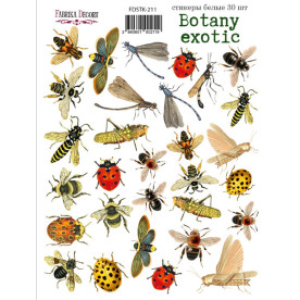 Набір наклейок, стікерів, 30 шт, Botany exotic, # 211, Фабрика Декору