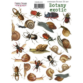 Набор наклеек, стикеров, 24 шт, Botany exotic, #212, Фабрика Декора