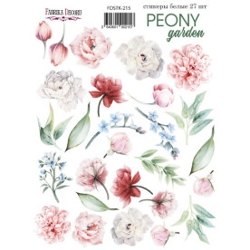 Набір наклейок, стікерів, 27 шт, Peony garden, # 215, Фабрика Декору