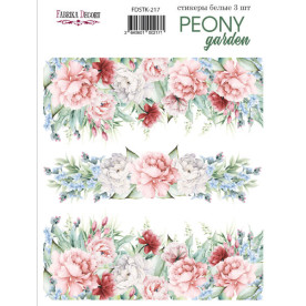 Набір наклейок, стікерів, 3 шт, Peony garden, # 217, Фабрика Декору