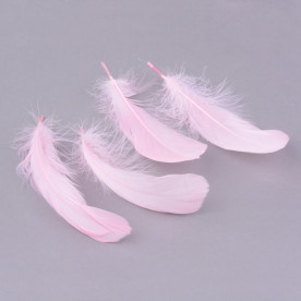 Набор декоративного пір'я пух-перо 15-19 см, рожевий, 10 шт.