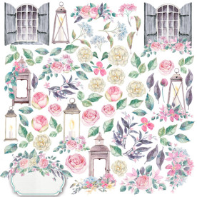 Лист з картинками для вирізання Shabby love 30,5х30,5 см, Фабрика Декору