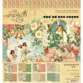 Набір двостороннього скраппаперу 20х20 см Joy to the world, 8 листів, Graphic 45