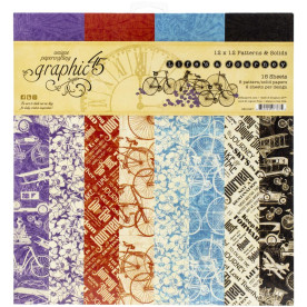 Набір фонового паперу для скрапбукінгу Life's Journey, 8 аркушів, 30х30 см, Graphic 45