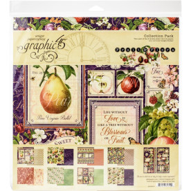 Набор бумаги для скрапбукинга Fruit & Flora, 16 листов + наклейки, 30х30 см, Graphic 45