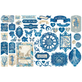 Набір вирубування для скрапбукінгу Ocean Blue, 45 шт, Graphic 45