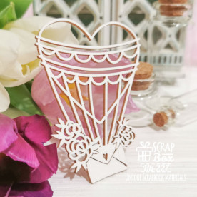 Чипборд воздушный шар с конвертом Hh-227, Scrapbox