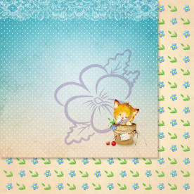 Аркуш паперу для скрапбукінгу, Красуньки-Симпатяшки, Маленький чистюля, 29,5x29,5 см, 190 г / м2, 1 шт, Lana Odis