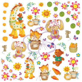 Аркуш паперу для скрапбукінгу, Красуньки-Симпатяшки, Картинки, 29,5x29,5 см, 190 г / м 2, 1 шт, Lana Odis