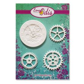 Декоративні фігурки, Годинники з шестернями, годин 35 мм, 4 шт, Lana Odis