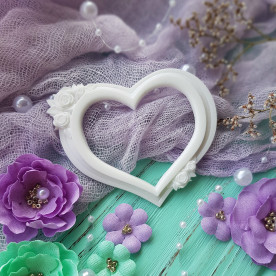 Декоративная фигурка, Рамка в форме сердца с розами, 1 шт, Lana Odis