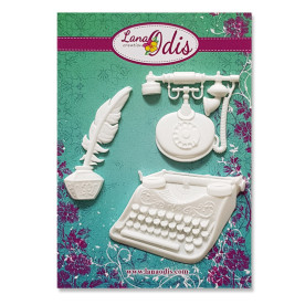 Декоративні фігурки, Набір Ретро 1, друкарської машинки 50x40 мм, 3 шт, Lana Odis