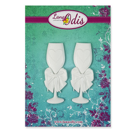 Набір декоративних фігурок, Весільні фужери, 19x50 мм, 2 шт, Lana Odis