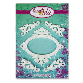 Набір декоративних фігурок, Овальний рамка для записів з куточками, білий, 5 шт, Lana Odis