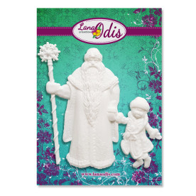 Декоративная фигурка, Дедушка Мороз со Снегурочкой большой, 70x70 мм, 1 шт, Lana Odis