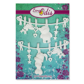 Набор декоративных фигурок, Детские подвески, цвет белый,  2 элемента, Lana Odis