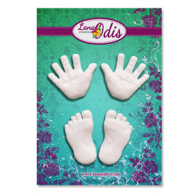 Набір декоративних фігурок, следочкам ручки, ніжки, елементів 27x27 мм, 4 шт, Lana Odis