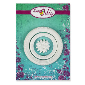 Набор декоративных фигурок, Круглые рамки с цветком, 3 шт, Lana Odis