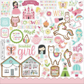 Набір наклейок All Girl, 30х30 см, Echo Park