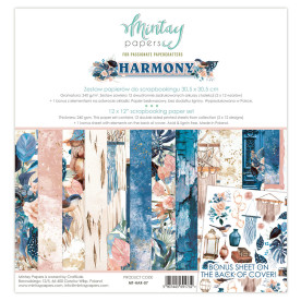 Набор скрапбумаги, Harmony, 12 листов + бонус, 240 г/м2, 30х30 см, Mintay