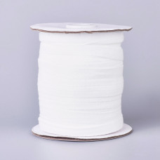 Декоративная репсовая лента, хлопок, белый, 10 мм, 90 см