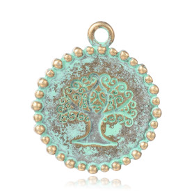 Підвіска, Дерево, антична бронза, зелена патина, 25x21x3 мм