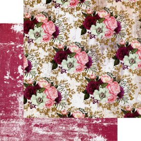 Лист двусторонней скрапбумаги с фольгированием Lovely Clusters - Pretty Mosaic, Prima