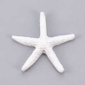 Кабошон, Морская звезда, эпоксидная смола, белый, 33x33x6 мм