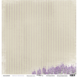 Аркуш одностороннього паперу 30x30 Лавандові поля French Provence, Scrapmir