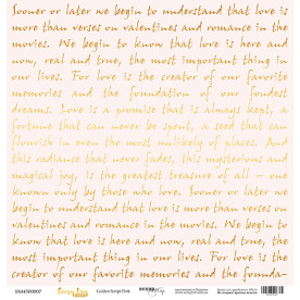 Аркуш паперу з золотим тисненням 30x30 Golden Script Pink Every Day Gold, Scrapmir